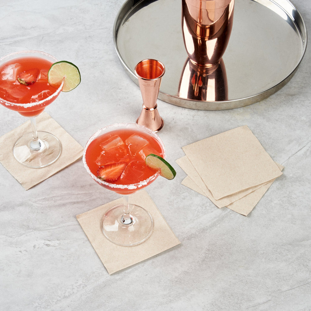 Saving Nature Square Kraft Paper Cocktail Napkin - 1-Ply - 9" x 9" - 4000 count box