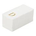 Luxenap Rectangle Gold Letter D White Paper Linen-Feel Guest Towel / Napkin - Air Laid, Sans Serif Font - 15 3/4" x 8" - 50 count box