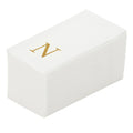 Luxenap Rectangle Gold Letter N White Paper Linen-Feel Guest Towel / Napkin - Air Laid, Sans Serif Font - 15 3/4" x 8" - 50 count box