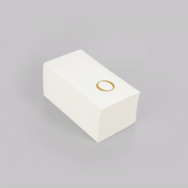 Luxenap Rectangle Gold Letter O White Paper Linen-Feel Guest Towel / Napkin - Air Laid, Sans Serif Font - 15 3/4" x 8" - 2000 count box
