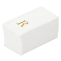 Luxenap Rectangle Gold Letter R White Paper Linen-Feel Guest Towel / Napkin - Air Laid, Sans Serif Font - 15 3/4" x 8" - 2000 count box