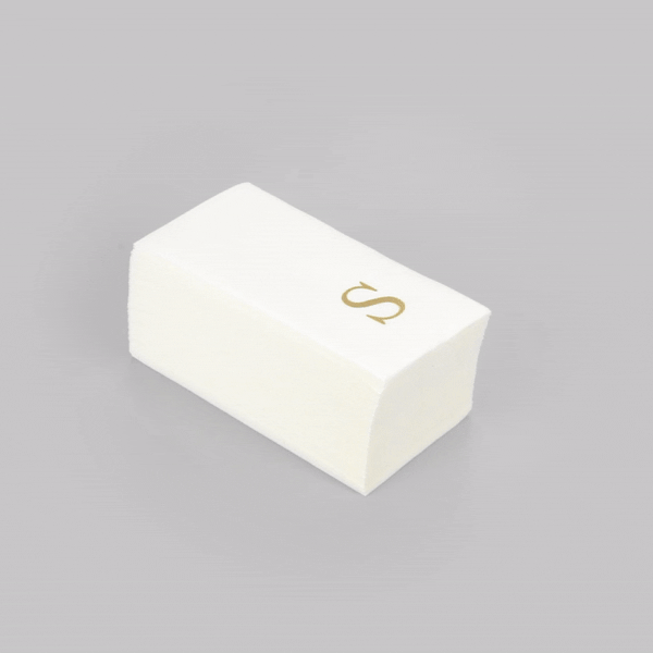 Luxenap Rectangle Gold Letter S White Paper Linen-Feel Guest Towel / Napkin - Air Laid, Sans Serif Font - 15 3/4" x 8" - 2000 count box