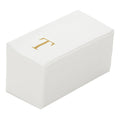 Luxenap Rectangle Gold Letter T White Paper Linen-Feel Guest Towel / Napkin - Air Laid, Sans Serif Font - 15 3/4" x 8" - 2000 count box