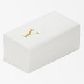 Luxenap Rectangle Gold Letter Y White Paper Linen-Feel Guest Towel / Napkin - Air Laid, Sans Serif Font - 15 3/4" x 8" - 2000 count box