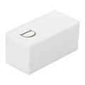 Luxenap Rectangle Silver Letter D White Paper Linen-Feel Guest Towel / Napkin - Air Laid, Sans Serif Font - 15 3/4" x 8" - 50 count box