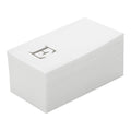 Luxenap Rectangle Silver Letter E White Paper Linen-Feel Guest Towel / Napkin - Air Laid, Sans Serif Font - 15 3/4" x 8" - 50 count box