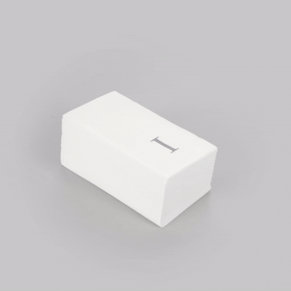 Luxenap Rectangle Silver Letter I White Paper Linen-Feel Guest Towel / Napkin - Air Laid, Sans Serif Font - 15 3/4" x 8" - 2000 count box