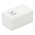 Luxenap Rectangle Silver Letter M White Paper Linen-Feel Guest Towel / Napkin - Air Laid, Sans Serif Font - 15 3/4" x 8" - 50 count box