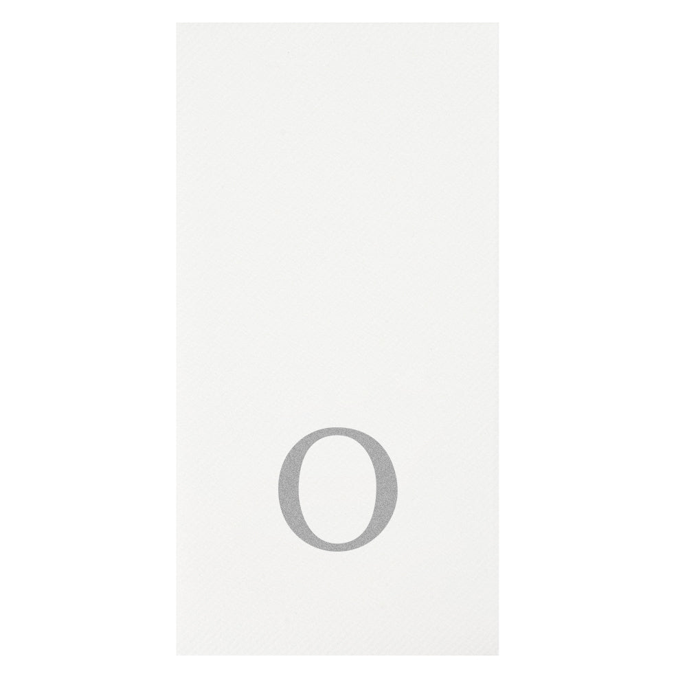 Luxenap Rectangle Silver Letter O White Paper Linen-Feel Guest Towel / Napkin - Air Laid, Sans Serif Font - 15 3/4" x 8" - 2000 count box