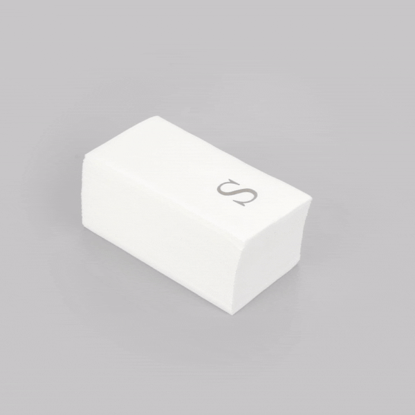 Luxenap Rectangle Silver Letter S White Paper Linen-Feel Guest Towel / Napkin - Air Laid, Sans Serif Font - 15 3/4" x 8" - 50 count box