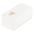 Luxenap Rectangle Gold Letter Y White Paper Linen-Feel Guest Towel / Napkin - Air Laid, Cursive Font - 15 3/4" x 8" - 50 count box