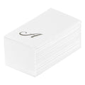 Luxenap Rectangle Silver Letter A White Paper Linen-Feel Guest Towel / Napkin - Air Laid, Cursive Font - 15 3/4" x 8" - 2000 count box