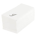 Luxenap Rectangle Silver Letter I White Paper Linen-Feel Guest Towel / Napkin - Air Laid, Cursive Font - 15 3/4" x 8" - 2000 count box