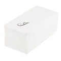 Luxenap Rectangle Silver Letter J White Paper Linen-Feel Guest Towel / Napkin - Air Laid, Cursive Font - 15 3/4" x 8" - 50 count box