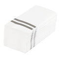 Luxenap Rectangle Silver Striped White Paper Linen-Feel Guest Towel / Napkin - Air Laid - 15 3/4" x 8" - 50 count box