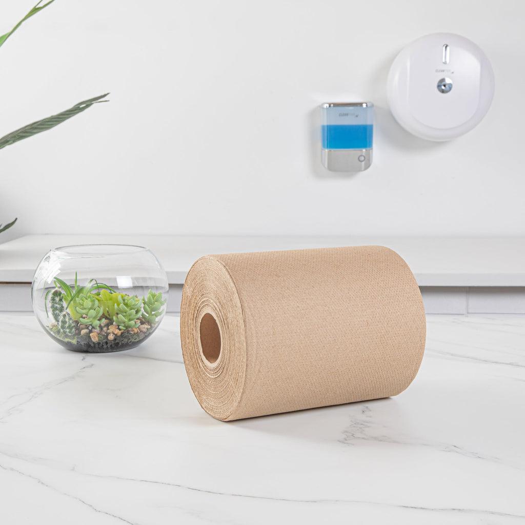 Clean Tek Professional Kraft Paper Towel Roll - 1-Ply - 600' x 8" - 1 count box