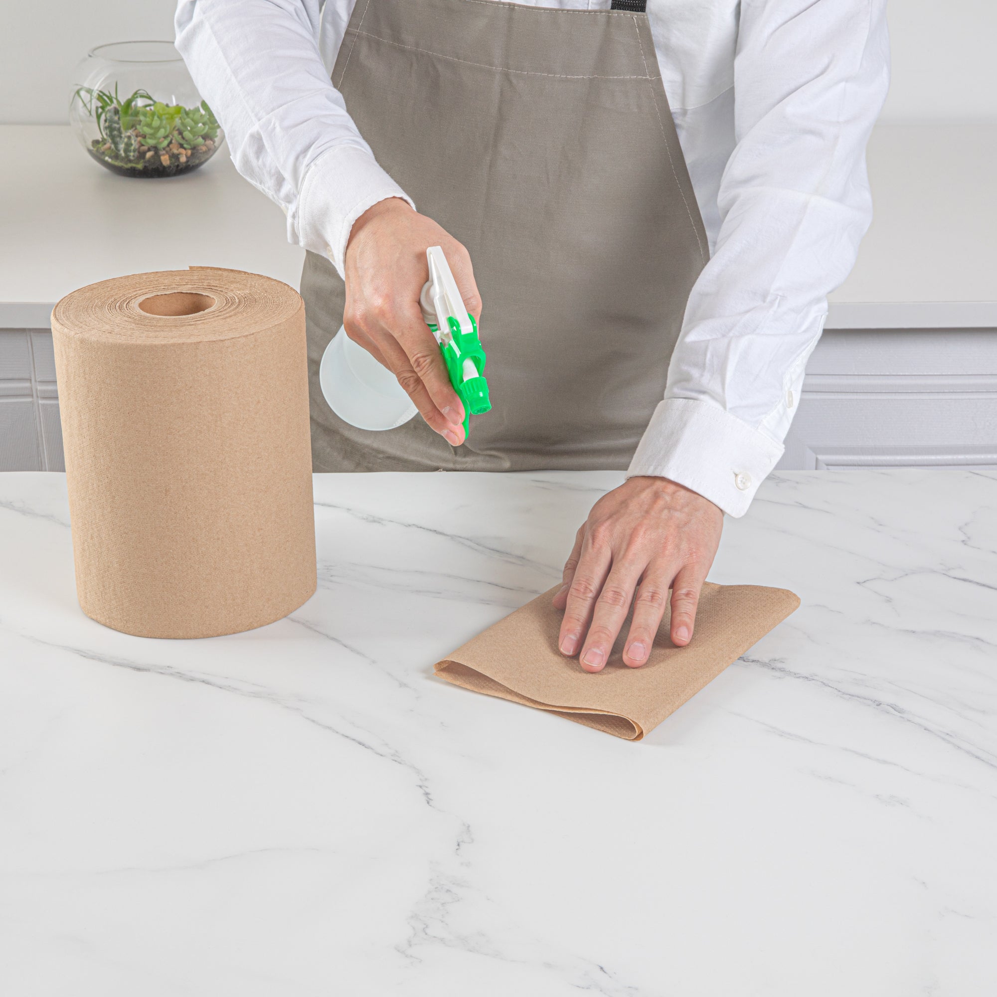 Clean Tek Professional Kraft Paper Towel Roll - 1-Ply - 600' x 8" - 1 count box