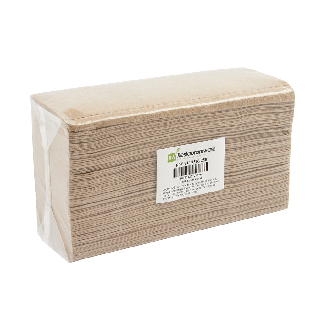 Clean Tek Professional Kraft M-Fold Paper Towel - 1-Ply - 9 1/2" x 9 1/4" - 250 count box