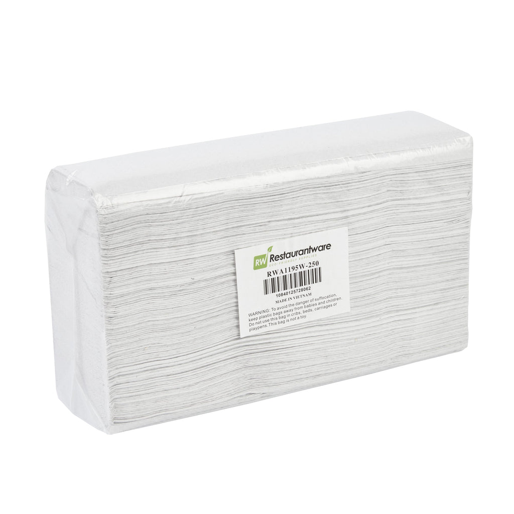 Clean Tek Professional White M-Fold Paper Towel - 1-Ply - 9 1/2" x 9 1/4" - 250 count box