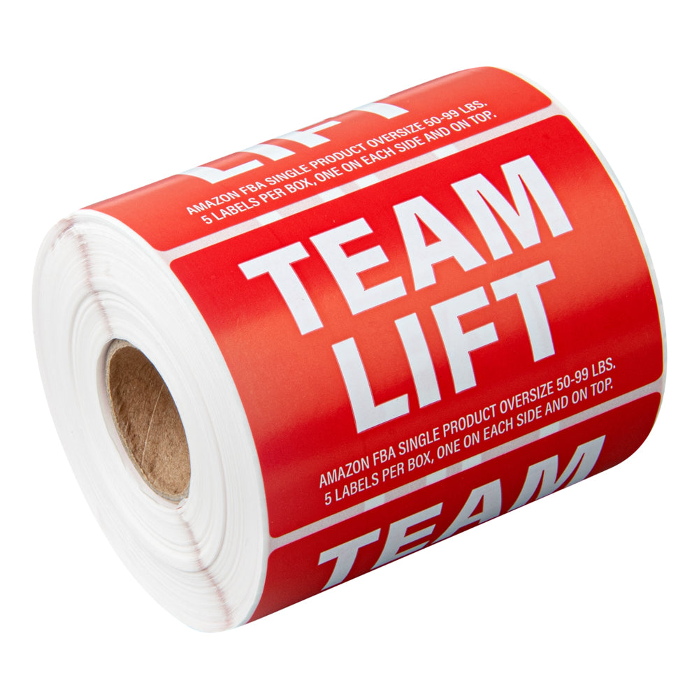 Label Tek Red Paper Team Lift Label - 3" x 2" - 500 count roll