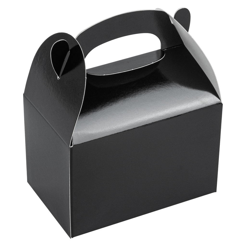 Bio Tek Black Paper Gable Box / Take Out Container - Greaseproof - 4" x 2 1/2" x 2 1/2" - 100 count box