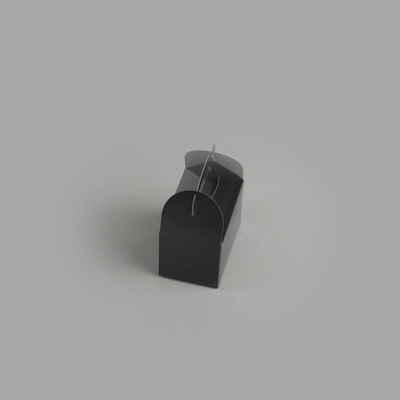 Bio Tek Black Paper Gable Box / Take Out Container - Greaseproof - 4" x 2 1/2" x 2 1/2" - 25 count box