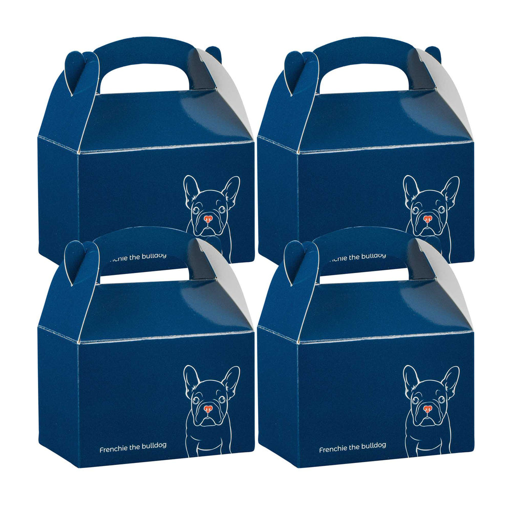 Bio Tek Frenchie Paper Gable Box / Take Out Container - Compostable - 4" x 2 1/2" x 2 1/2" - 25 count box