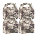 Bio Tek Camouflage Paper Gable Box / Take Out Container - Compostable - 4" x 2 1/2" x 2 1/2" - 100 count box