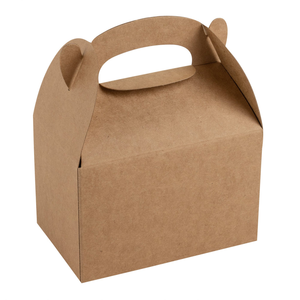 Bio Tek Kraft Paper Gable Box / Take Out Container - Greaseproof - 4" x 2 1/2" x 2 1/2" - 100 count box