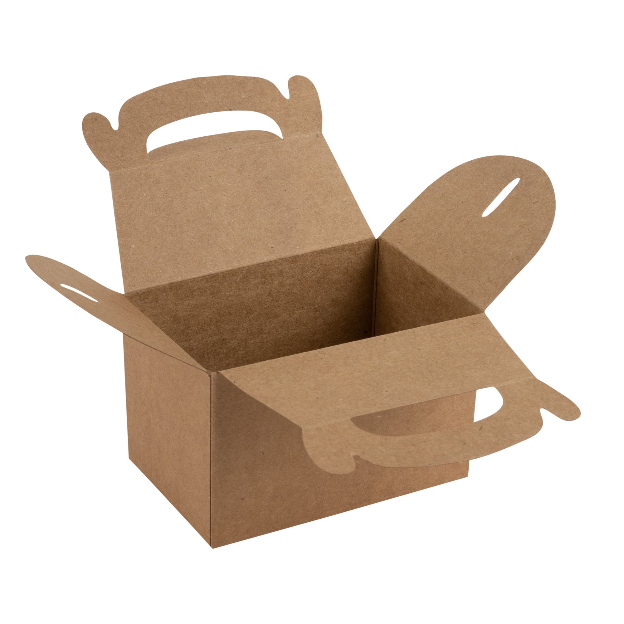 Bio Tek Kraft Paper Gable Box / Take Out Container - Greaseproof - 4" x 2 1/2" x 2 1/2" - 25 count box