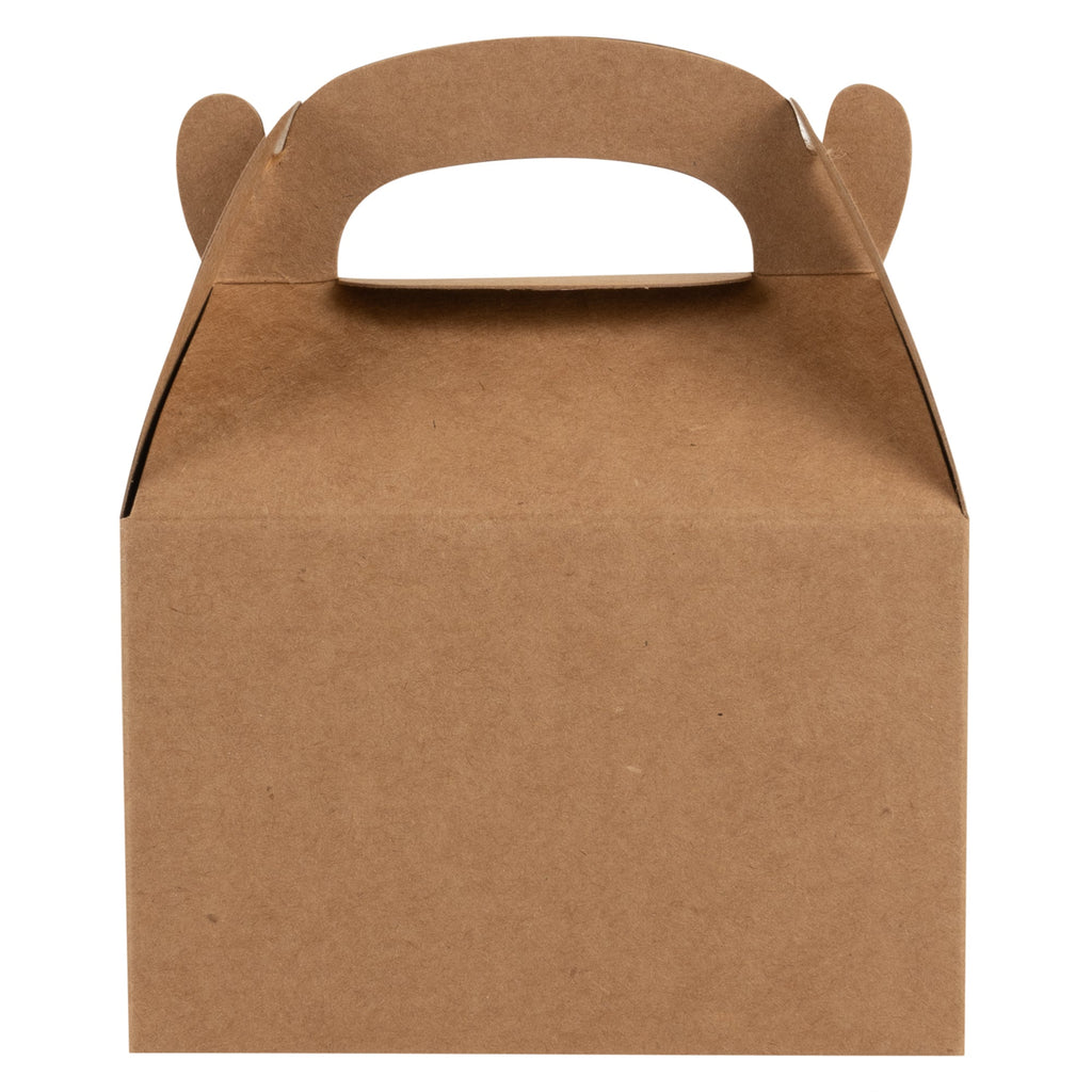 Bio Tek Kraft Paper Gable Box / Take Out Container - Greaseproof - 4" x 2 1/2" x 2 1/2" - 100 count box