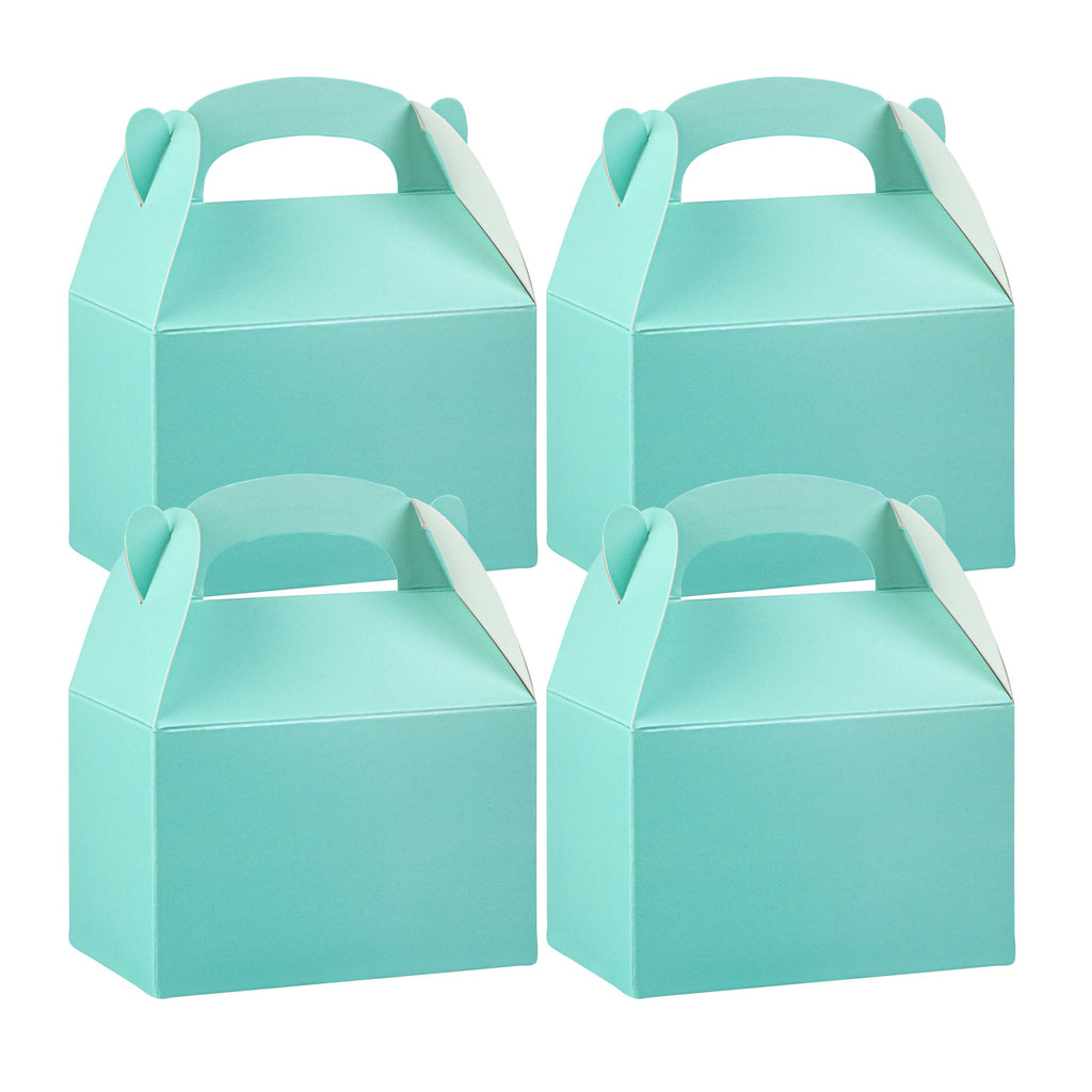 Bio Tek Turquoise Paper Gable Box / Take Out Container - Compostable - 4" x 2 1/2" x 2 1/2" - 25 count box