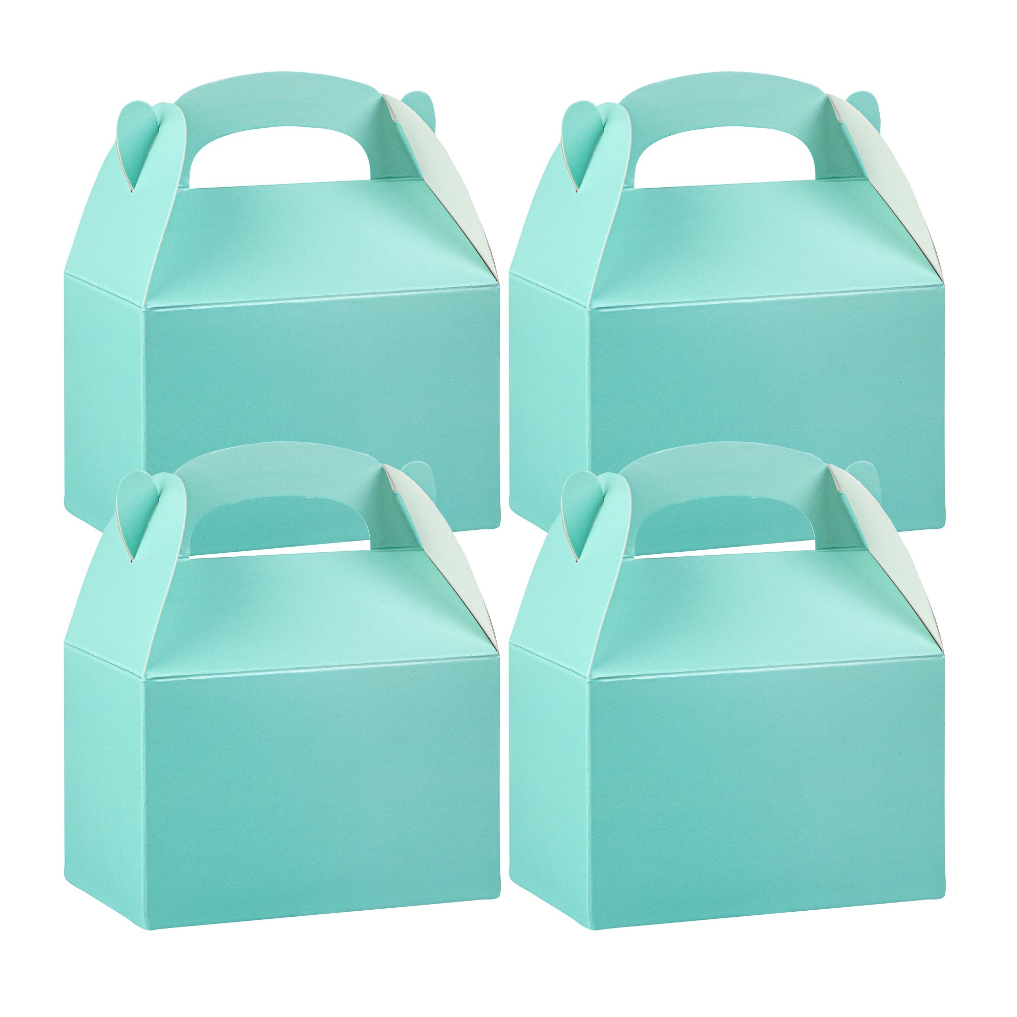 Bio Tek Turquoise Paper Gable Box / Take Out Container - Compostable - 4" x 2 1/2" x 2 1/2" - 25 count box