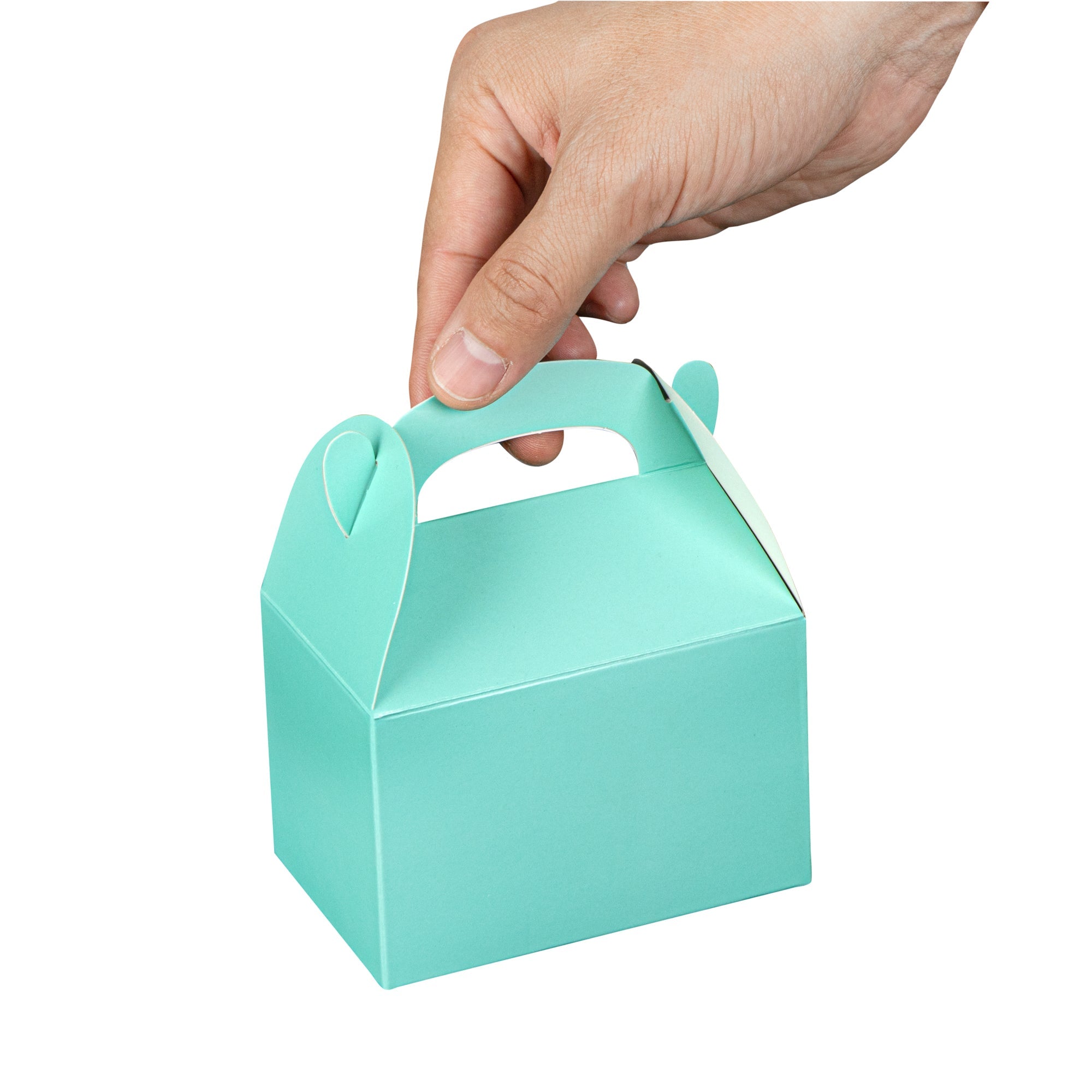 Bio Tek Turquoise Paper Gable Box / Take Out Container - Compostable - 4" x 2 1/2" x 2 1/2" - 100 count box