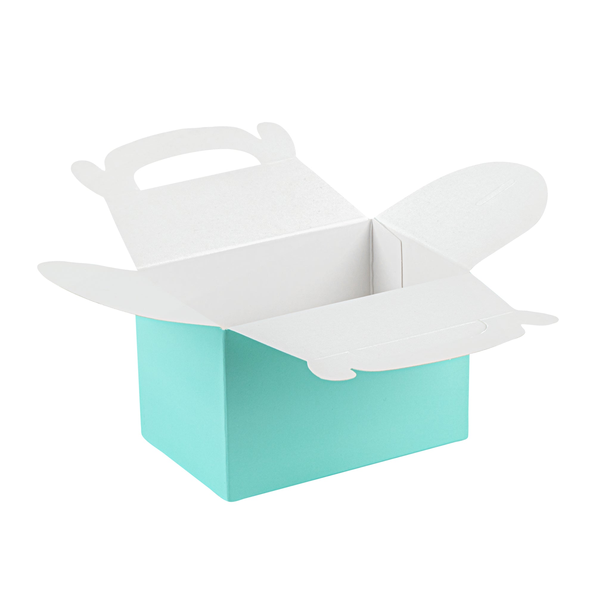 Bio Tek Turquoise Paper Gable Box / Take Out Container - Compostable - 4" x 2 1/2" x 2 1/2" - 100 count box
