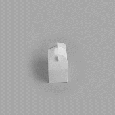 Bio Tek White Paper Gable Box / Take Out Container - Greaseproof - 4" x 2 1/2" x 2 1/2" - 25 count box