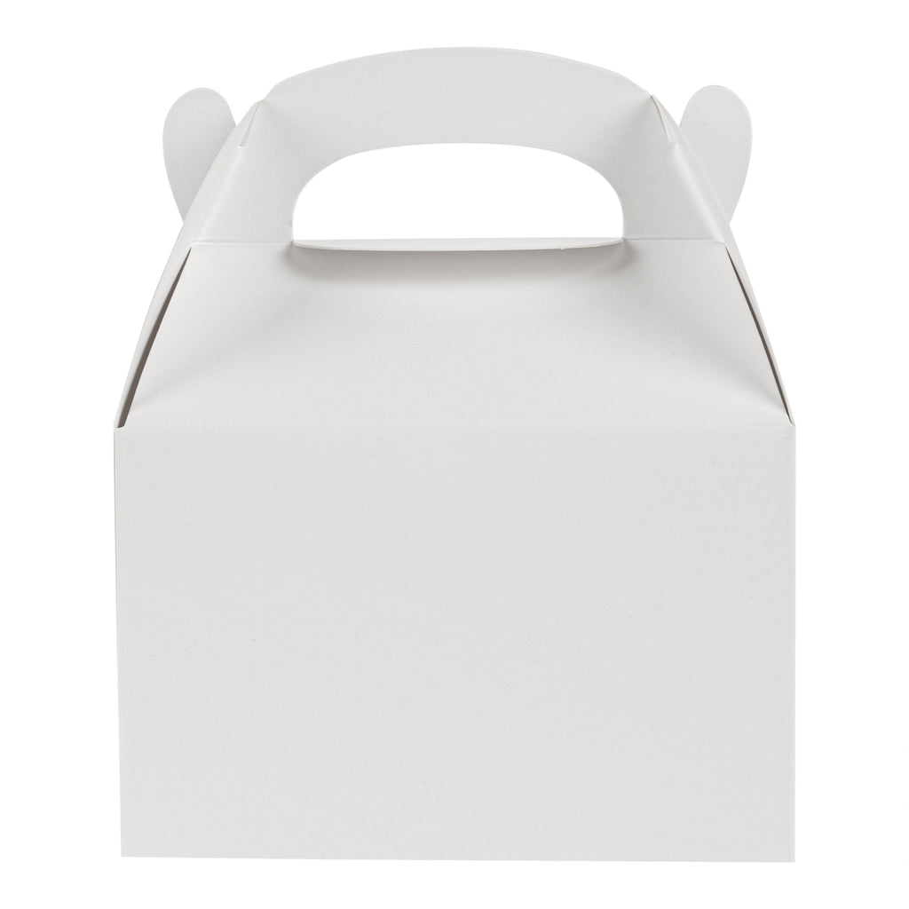 Bio Tek White Paper Gable Box / Take Out Container - Greaseproof - 4" x 2 1/2" x 2 1/2" - 25 count box