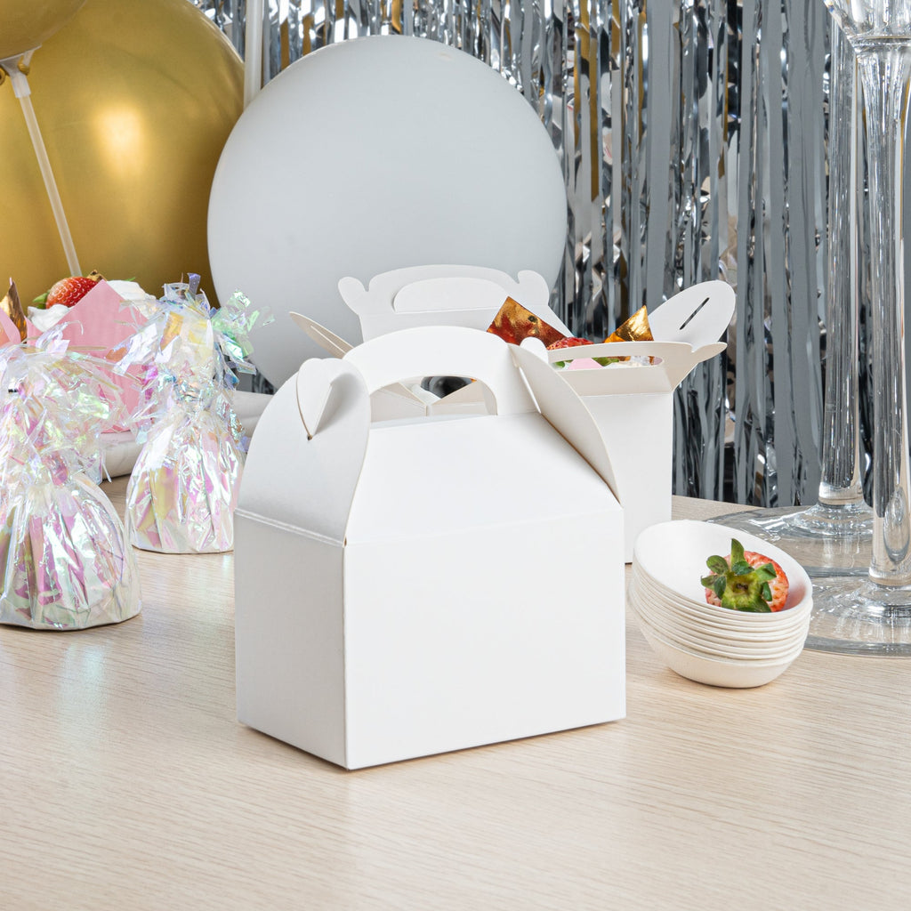 Bio Tek White Paper Gable Box / Take Out Container - Greaseproof - 4" x 2 1/2" x 2 1/2" - 100 count box
