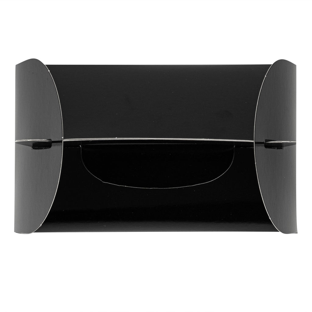 Bio Tek Black Paper Gable Box / Take Out Container - Greaseproof - 6" x 3 1/2" x 3 1/2" - 25 count box