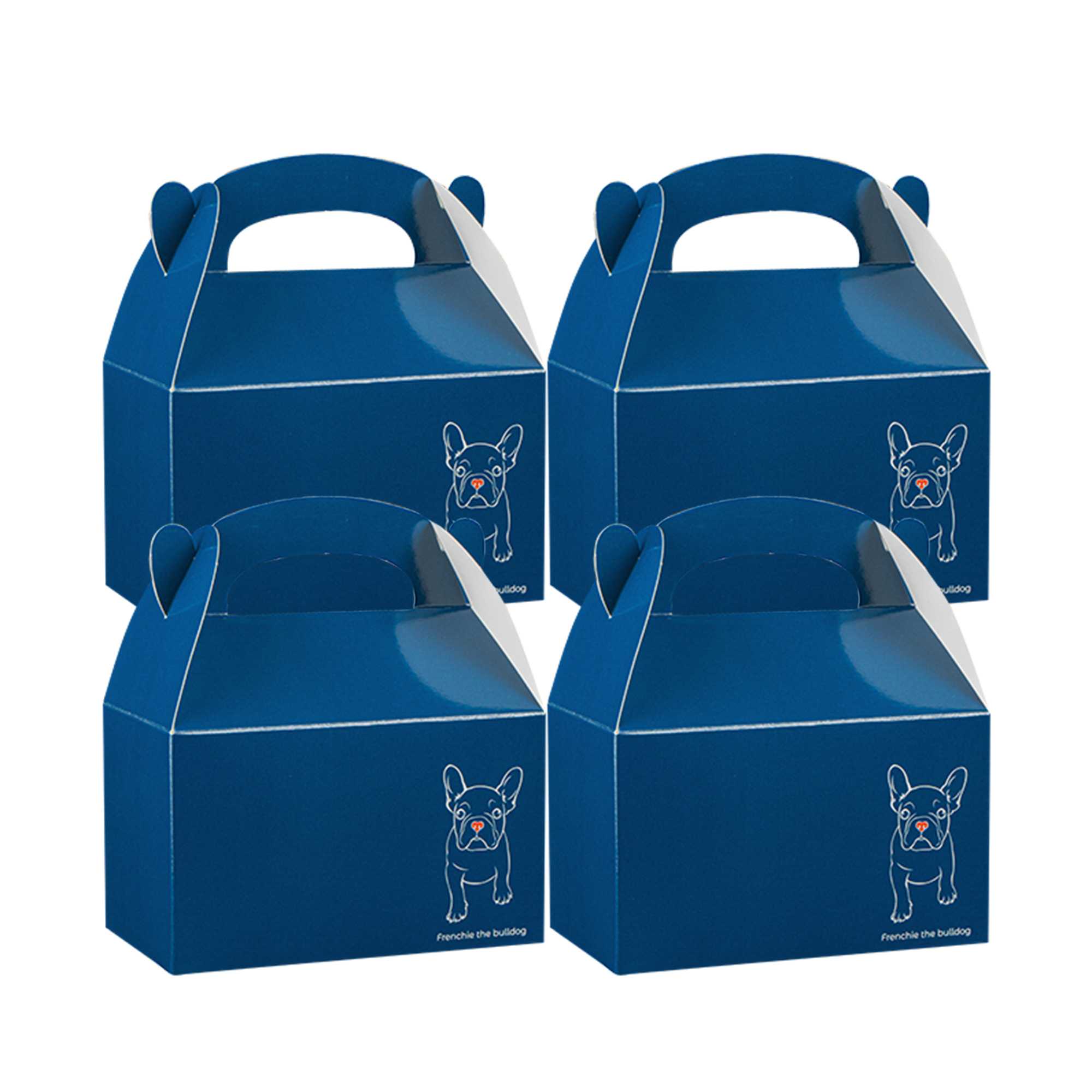 Bio Tek Frenchie Paper Gable Box / Take Out Container - Compostable - 6" x 3 1/2" x 3 1/2" - 25 count box