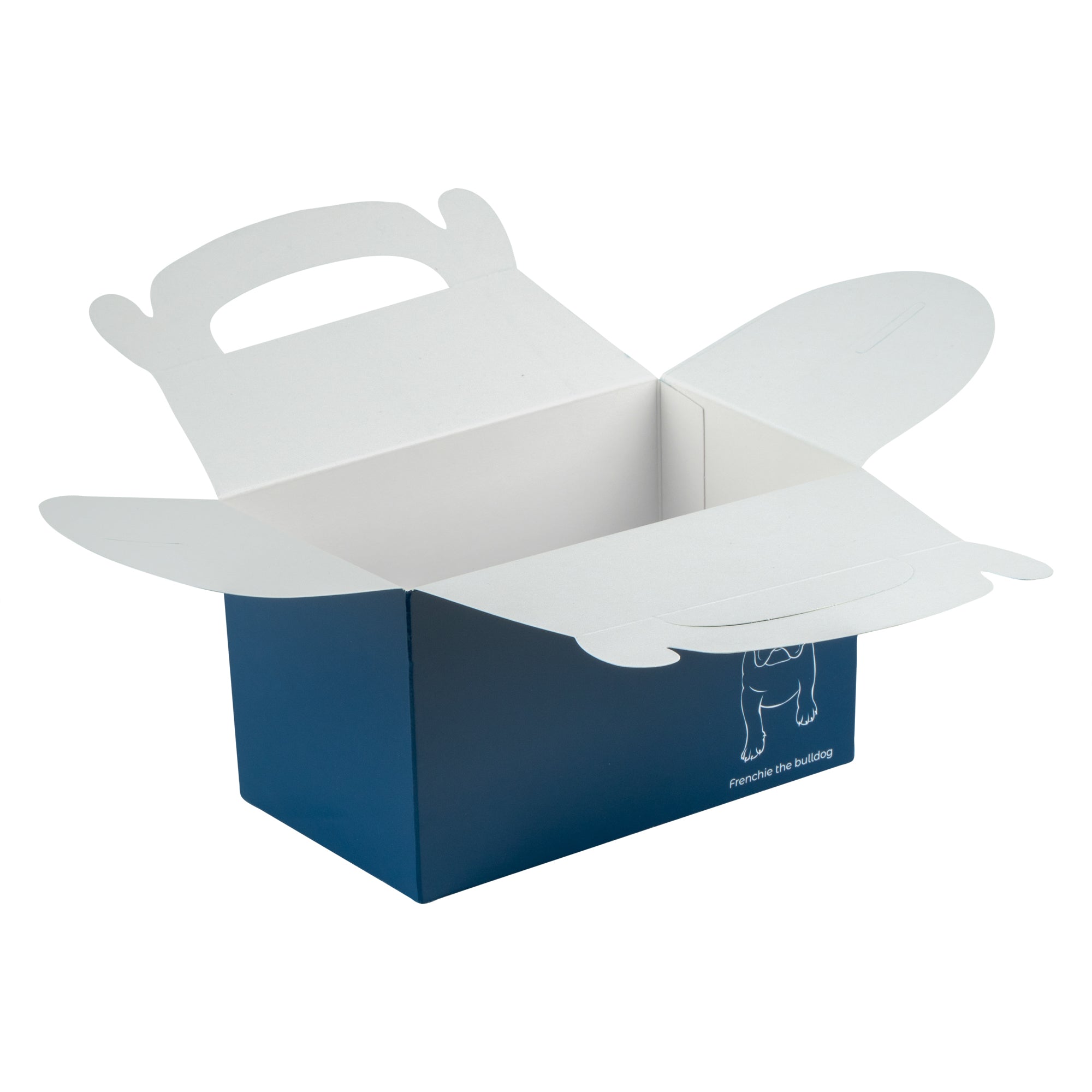 Bio Tek Frenchie Paper Gable Box / Take Out Container - Compostable - 6" x 3 1/2" x 3 1/2" - 100 count box