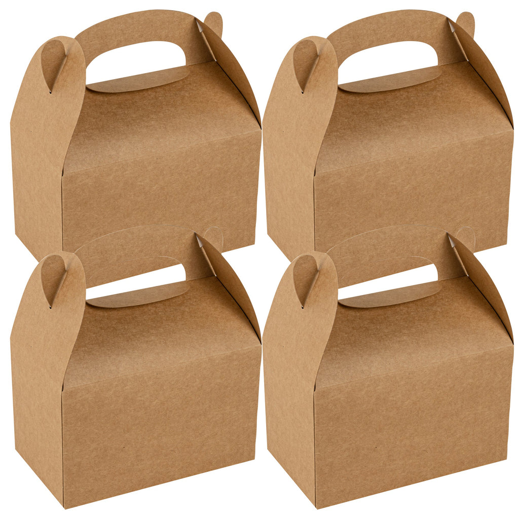Bio Tek Kraft Paper Gable Box / Take Out Container - Greaseproof - 6" x 3 1/2" x 3 1/2" - 25 count box