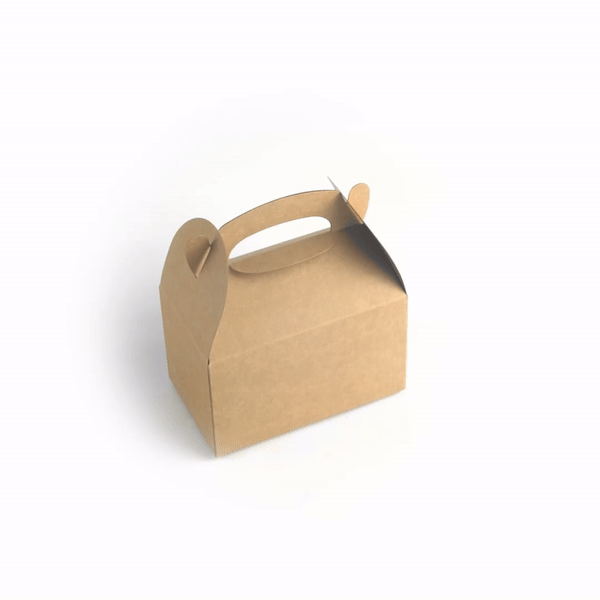 Bio Tek Kraft Paper Gable Box / Take Out Container - Greaseproof - 6" x 3 1/2" x 3 1/2" - 25 count box