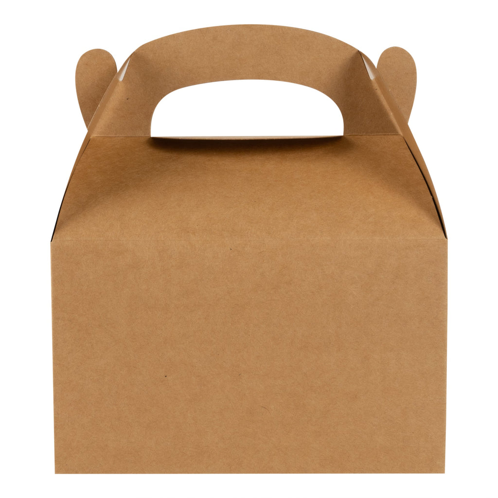 Bio Tek Kraft Paper Gable Box / Take Out Container - Greaseproof - 6" x 3 1/2" x 3 1/2" - 25 count box