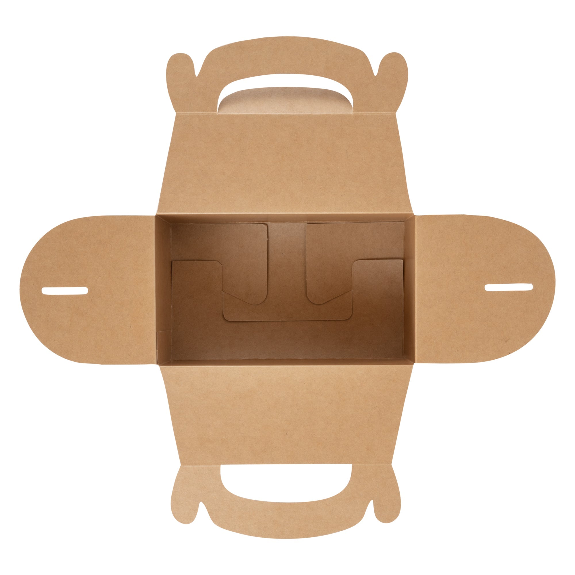 Bio Tek Kraft Paper Gable Box / Take Out Container - Greaseproof - 6" x 3 1/2" x 3 1/2" - 100 count box