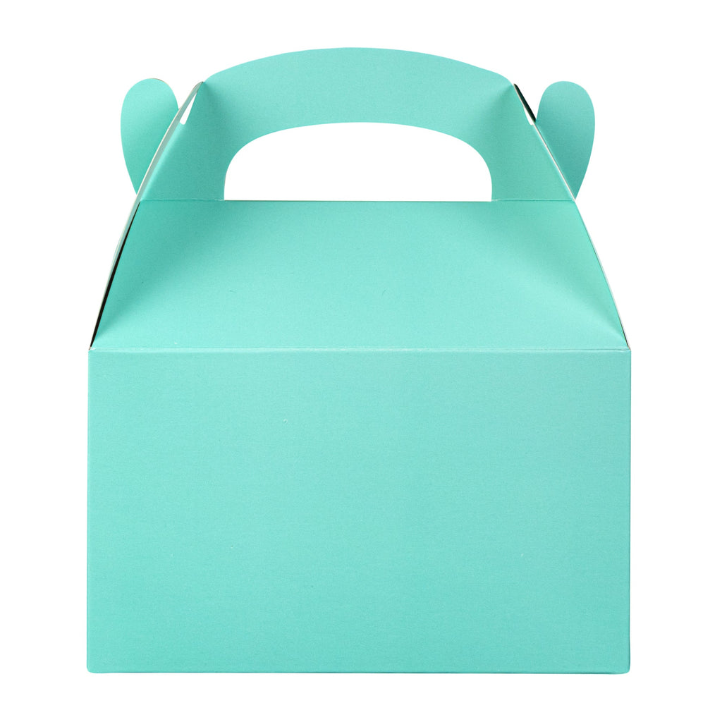 Bio Tek Turquoise Paper Gable Box / Take Out Container - Compostable - 6" x 3 1/2" x 3 1/2" - 100 count box