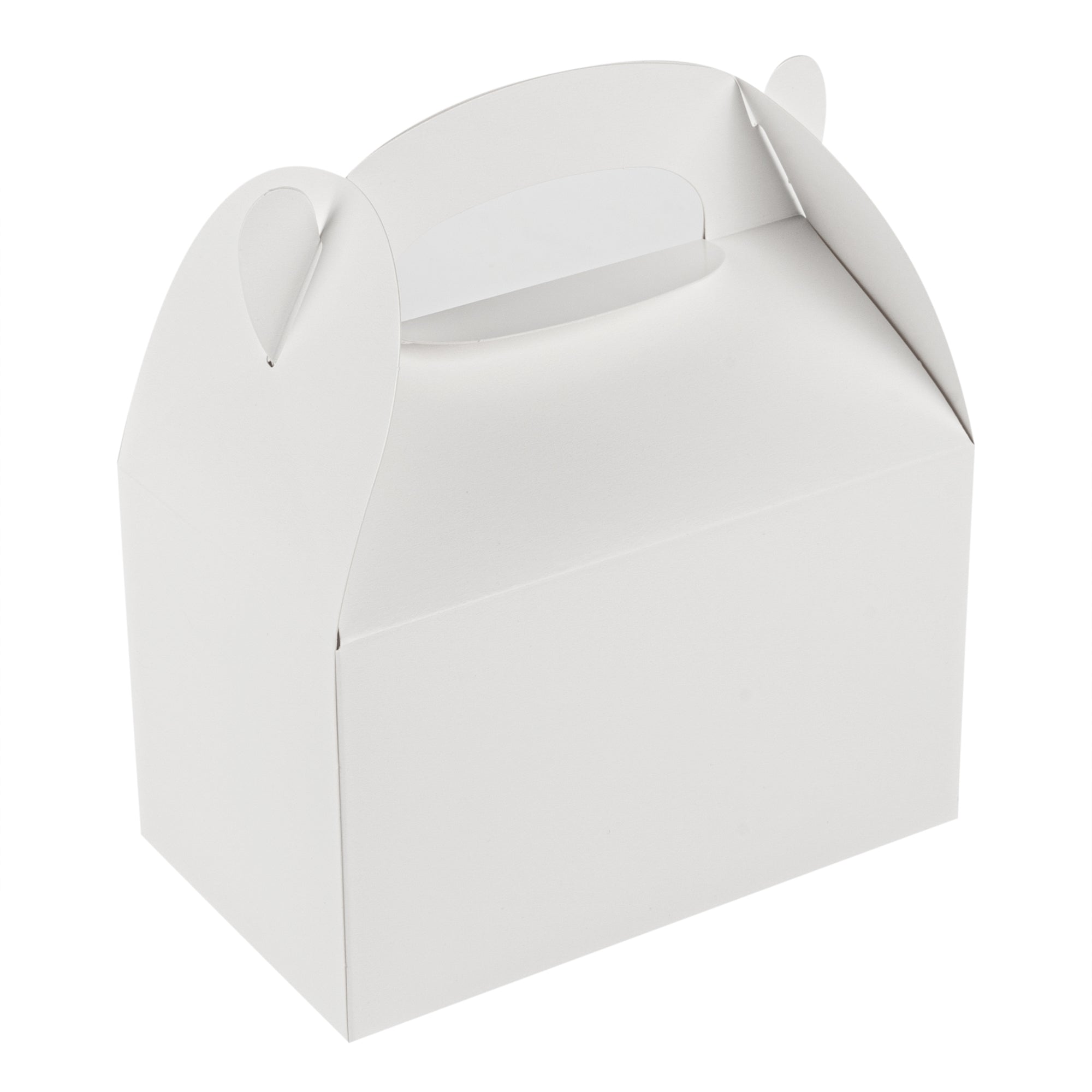 Bio Tek White Paper Gable Box / Take Out Container - Greaseproof - 6" x 3 1/2" x 3 1/2" - 100 count box