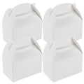 Bio Tek White Paper Gable Box / Take Out Container - Greaseproof - 6" x 3 1/2" x 3 1/2" - 100 count box