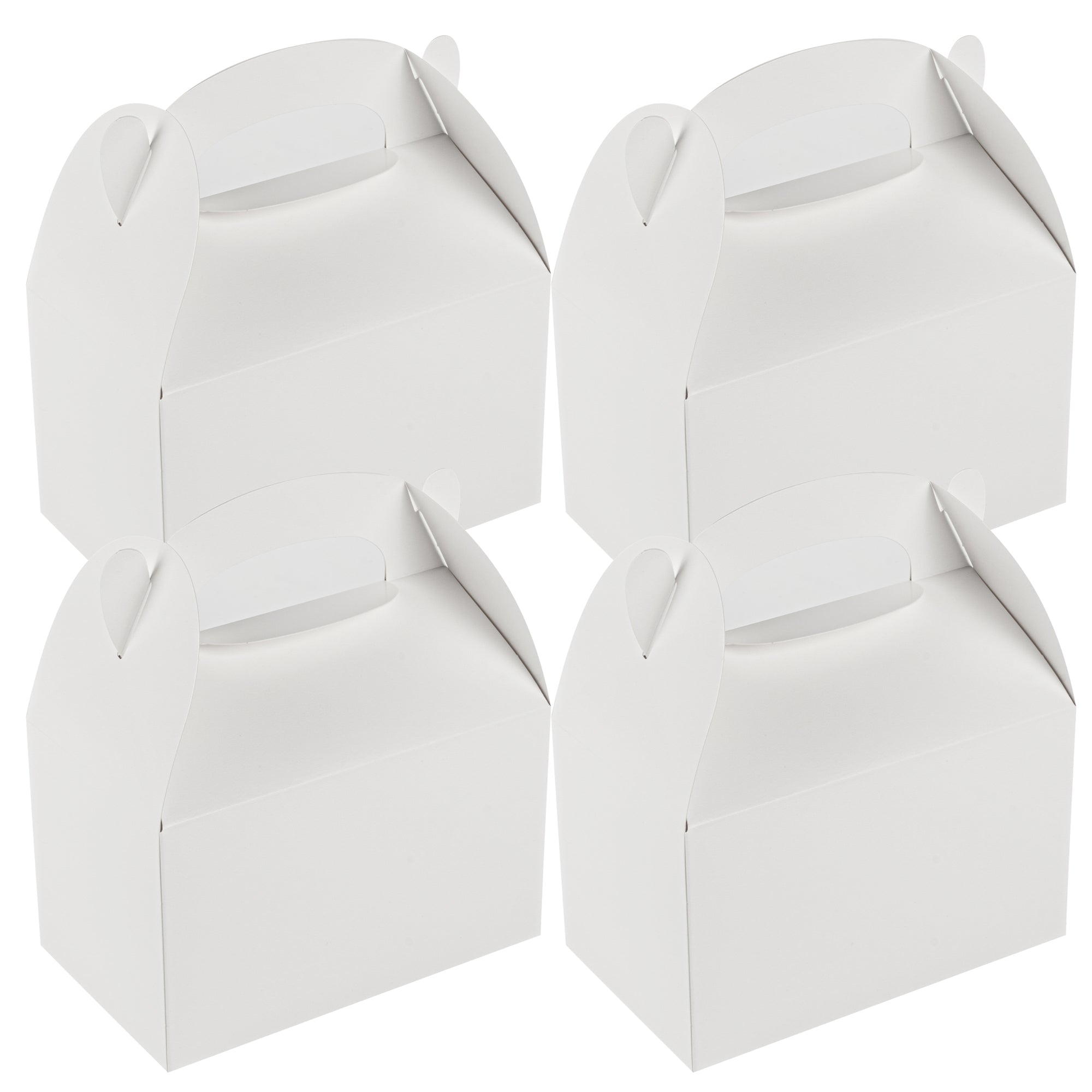 Bio Tek White Paper Gable Box / Take Out Container - Greaseproof - 6" x 3 1/2" x 3 1/2" - 100 count box