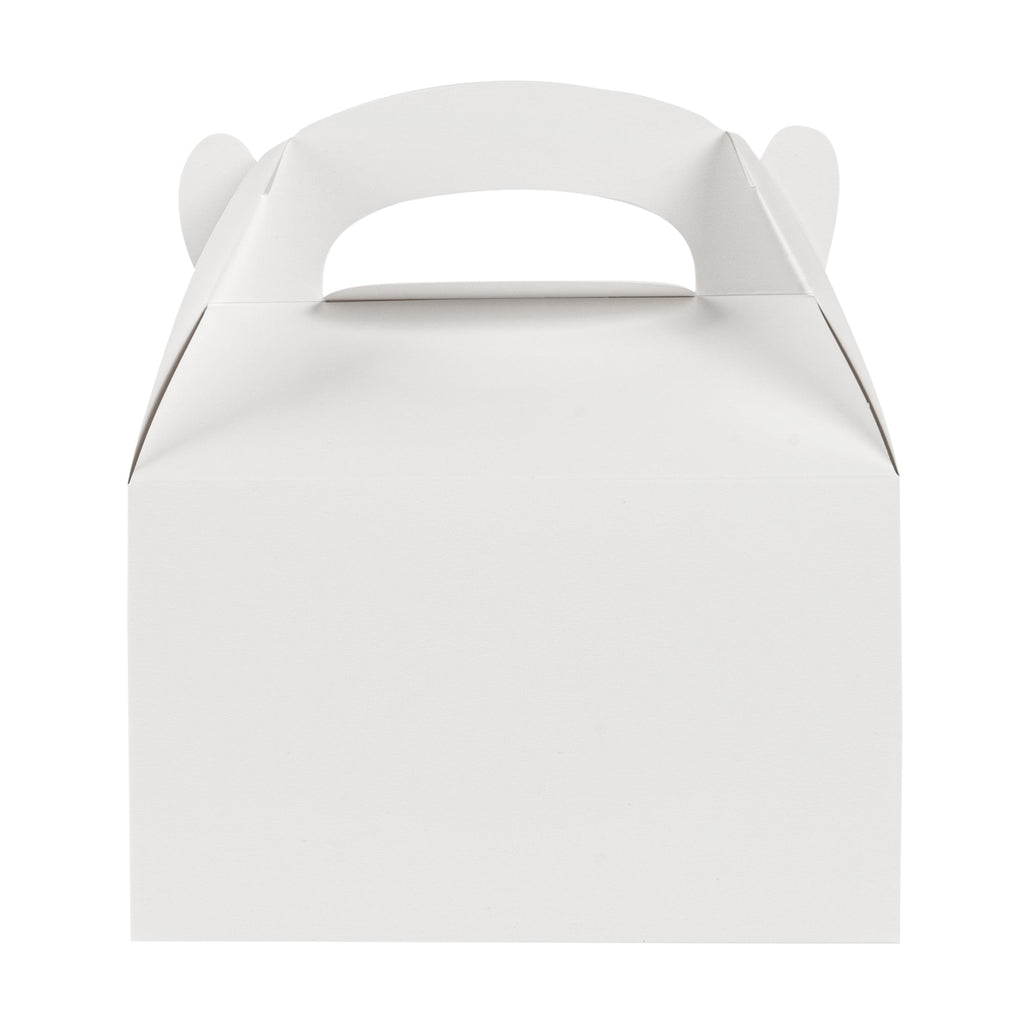 Bio Tek White Paper Gable Box / Take Out Container - Greaseproof - 6" x 3 1/2" x 3 1/2" - 25 count box